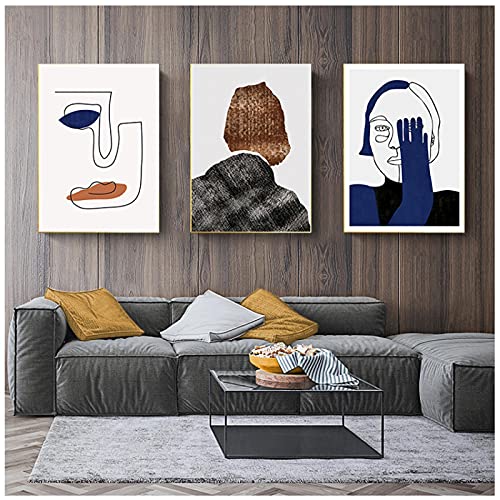 Affiches vintage de style humain bleu pour sublimer le mur du salon