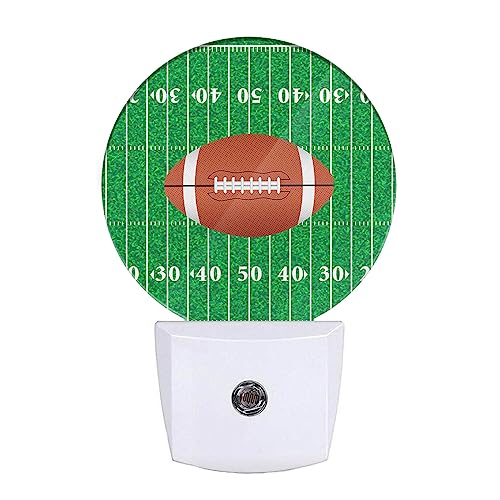 Image of EKOBLA American Football Night Light, Ball Sports Design Night Lights Plug into Wall with Dusk to Dawn Sensor for Boys Girls Women Men Gifts