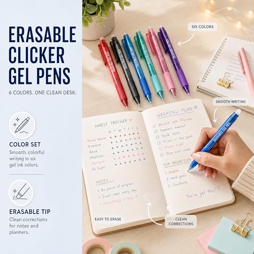 MCOLIMA Blue and Black Erasable Gel Pens Bulk, 36 Pack Retractable Erasable Pens, 0.7mm Fine Point Quick Dry Ink, Clicker Pens for Note Taking, Work, Office, Classroom School Supplies - Image 3