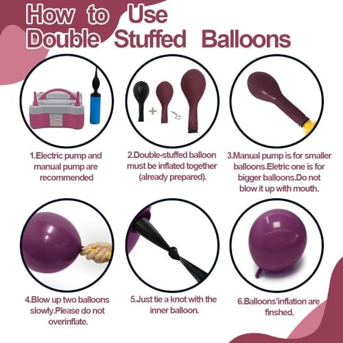 Image of Black Pink Purple Balloons Double Stuffed Dark Plum Mauve Pink Pastel Lavender Lilac Balloon Garland Arch Kit for Wednesday Addams Halloween Birthday Baby Shower Wedding Goth Party Decorations