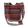 Bohemian Handtasche Schultertasche Crossbody Tasche Schulterbeutel mit Reißverschluss - Rot #2