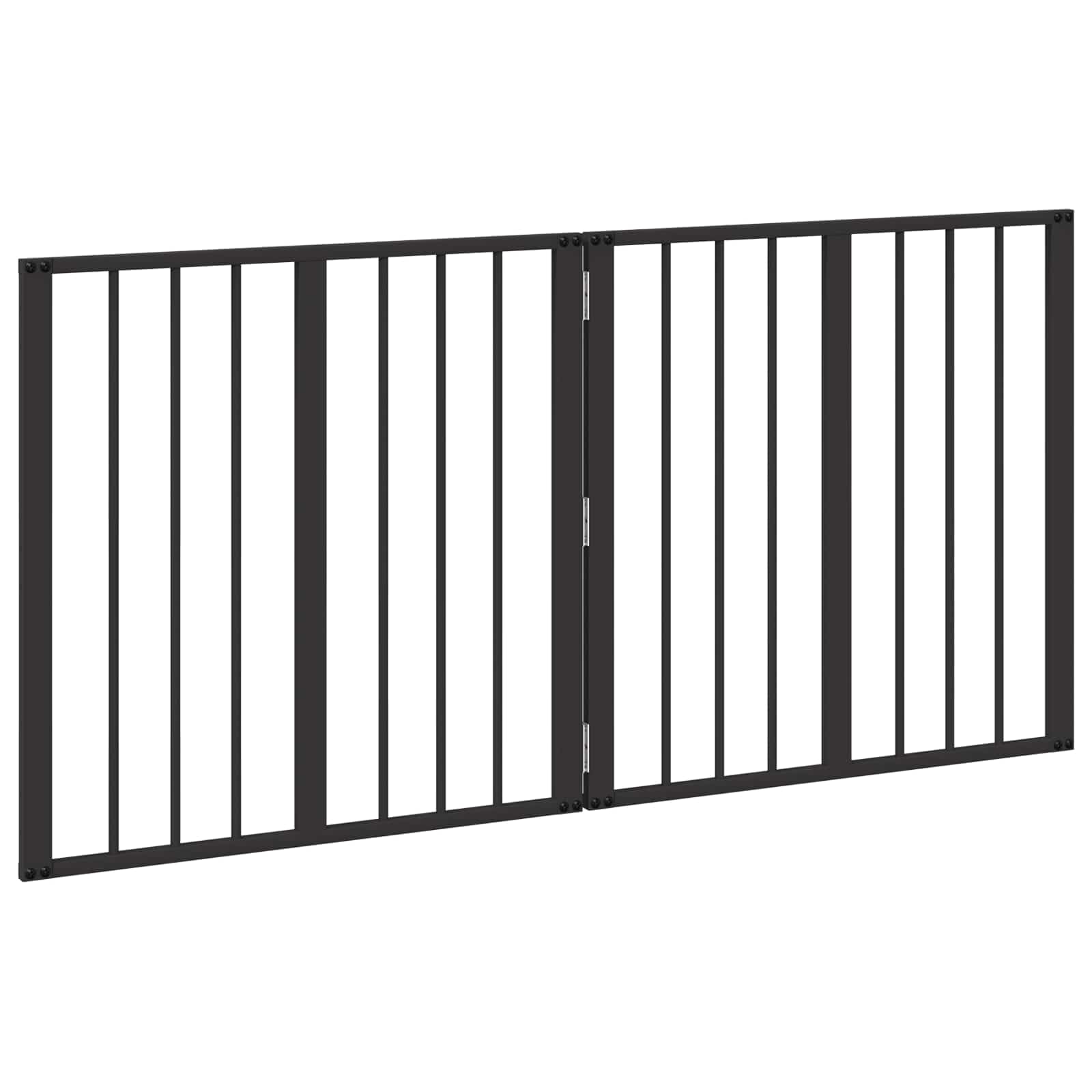 Portería para perros 2 piezas negro de acero galvanizado 60 x 60 cm plegable y portátil para cachorro y perro, caño versátil, protección y seguridad para uso interior y exterior