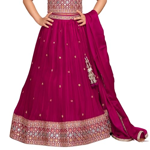 Lehenga Choli for girls, Silk Lehenga Choli with Sequin Work, Embroidery, Dupatta, Multicolor3