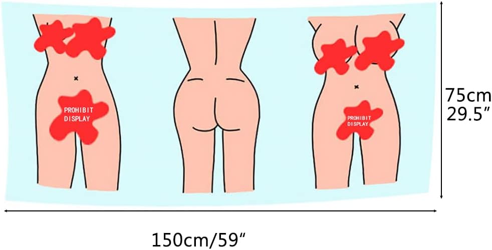 Beach Towel, Sexy Nude Woman Men Cartoon Towels Microfiber Bath Towel Quickly Absorbent Beach Blanket Naked Swimming Beach Towel