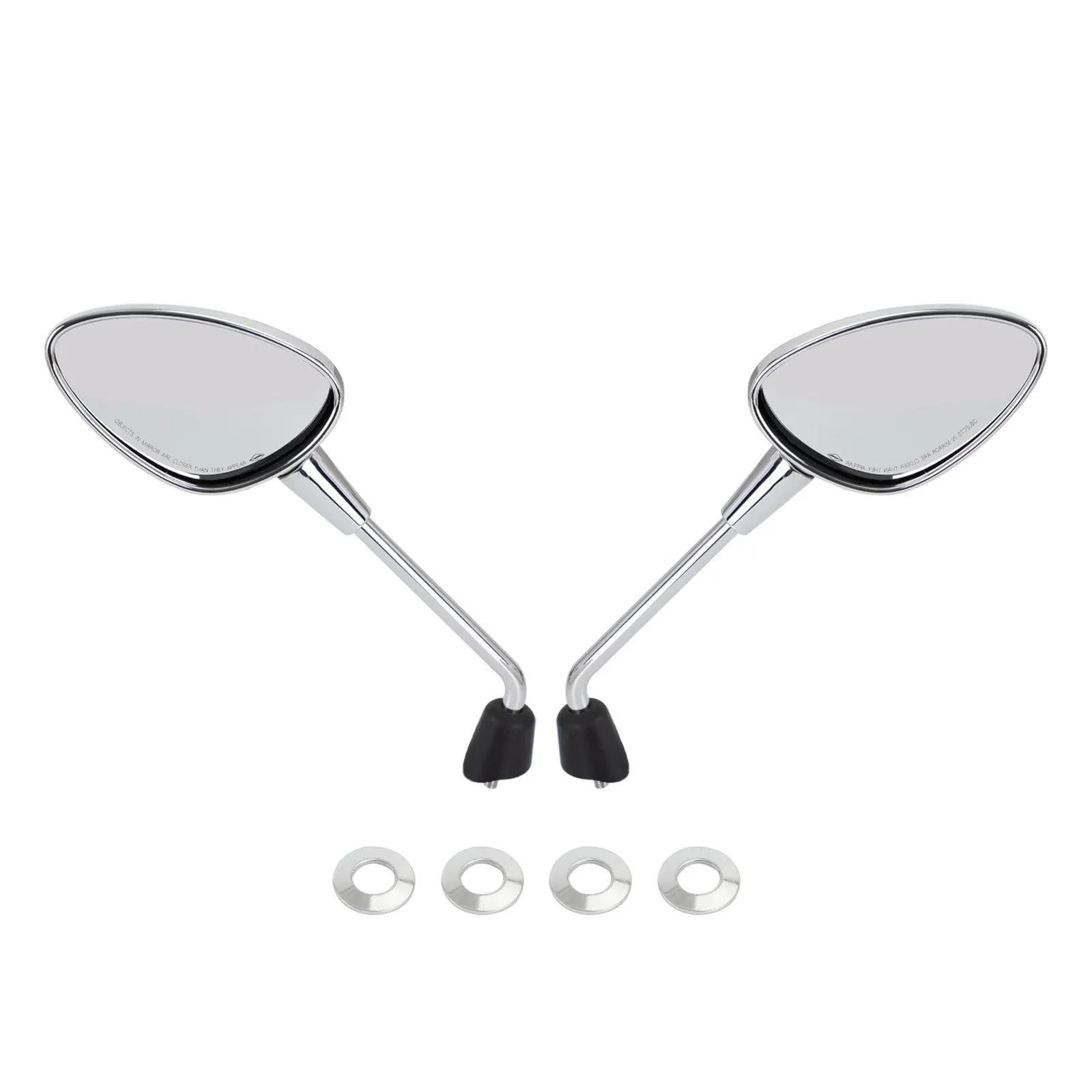 Rétroviseurs Gauche et Droit Moto pour Vespa Sprint 50 125 150 2014-2022 Plastique Noir Rétroviseur de Moto(Chrome)