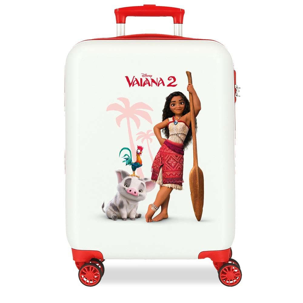 Joumma Disney Vaiana and Friends Walizka kabinowa biała 38 x 55 x 20 cm sztywna 2 kg zamek szyfrowy z boku ABS 2 kg 35 l bagaż podręczny, biała, Talla única, walizka kabinowa