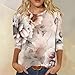 Womens 3/4 Length Sleeve Tops Work Fashion Shirts Tunics Summer and Fall Blouses Crewneck Dressy Casual Pullover