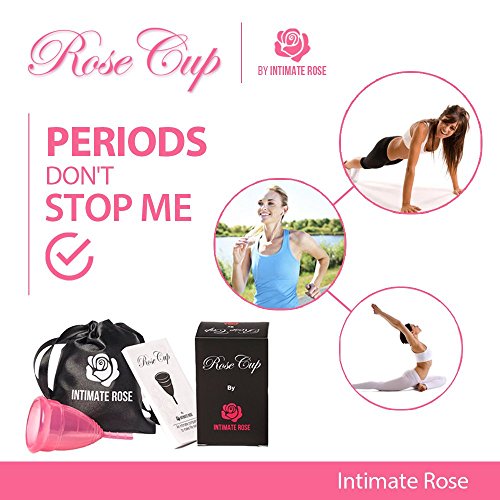 Intimate Rose Menstrual Cup is Perfect for Beginners - 12 Hour Period Protection with FDA Approved Silicone - More Comfortable Than Others - Eco-Friendly Alternative to Pads & Tampons