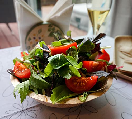 Ecodesign-Us Party Serving Bowls - Set Of 8 - Large 40 Ounce - Disposable - Compostable - Eco-Friendly - Palm Leaf Dinner Plates For Wedding And Holiday Catering #TOP4