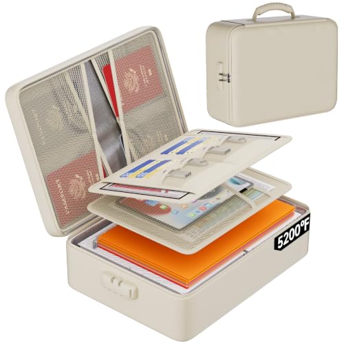 Image of DocSafe 5200F Fireproof Document Organizer Box with Lock, Beige (Soft)