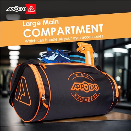 Image of APRODO Polyester PU Coated Sports Duffle /Shoulder /Gym Bag for Men & Women, 23L (18 x 9 x 9) Inch