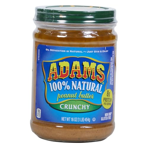 Adams Natural Crunchy Peanut Butter, 16 oz. Jar