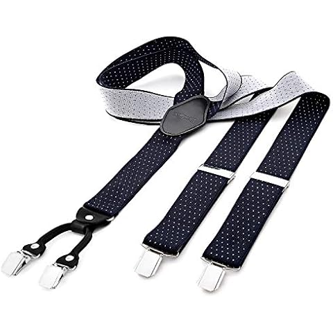 DonDon tirantes anchos 3,5 cm para hombres con cuero en forma de Y Cover