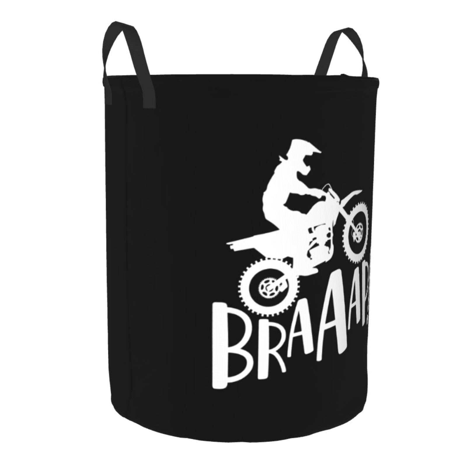 Dirt Bike Motocross Braap Clothes Hamper Dirty Clothes Storage Basket Foldable with Handles Laundry Basket, for Bedroom, Bathroom Medium