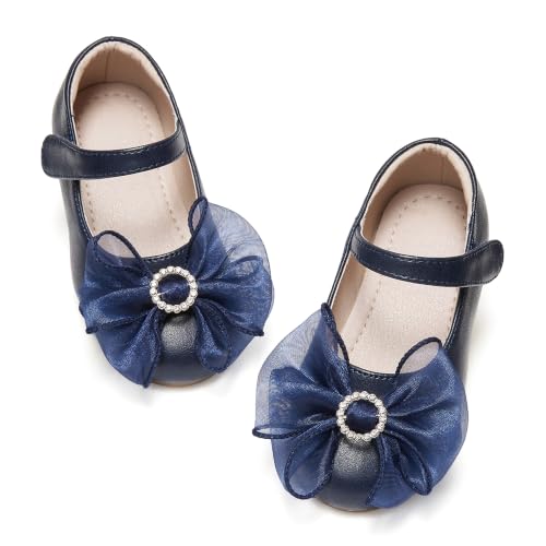 Image of GINFIVE Toddler Girls Dress Shoes Little Girls Mary Janes Ballerina Flats Shoes Toddler