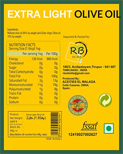 Image of The Oil Factory Extra Light Olive Oil, Ideal for All Indian Cooking, (Imported from Spain) - 2 LTR Pet Bottle