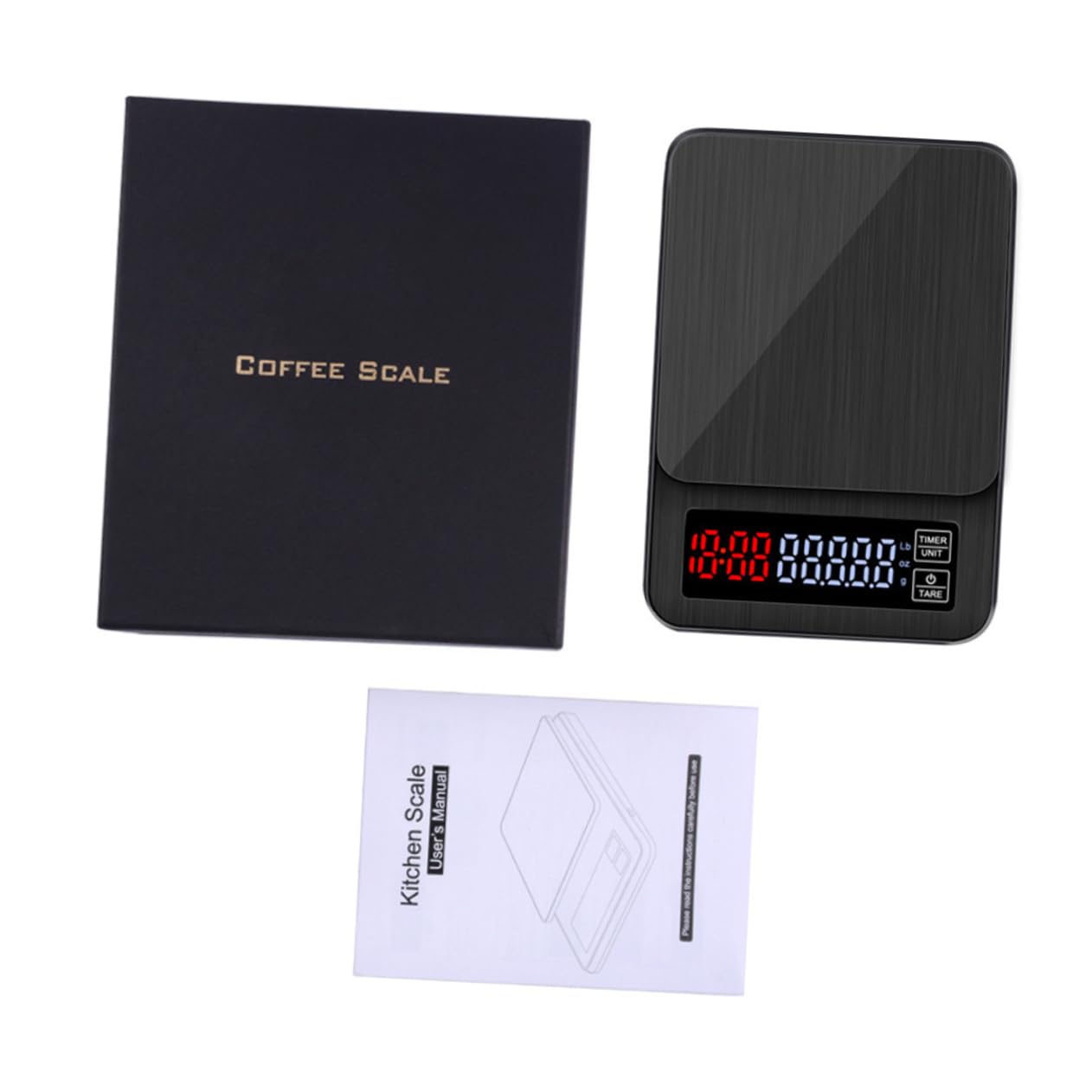 VICASKY 5kg Bilancia Elettronica per Caffè con Timer e Sensori di Precisione Bilancia Digitale da Cucina per Alimenti Cucinare e Cuocere al Forno Max Nero