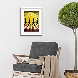 Doppelganger33 LTD Abbey Road Abstract Stylised Beatles Boho Landscape Red and Ochre Artwork Framed Wall Art Print 12X16… – Image 2