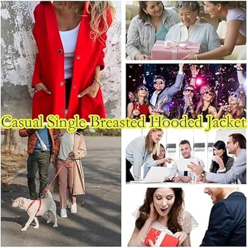 Casual Single Breasted Hooded Jacket,Women Hoodie Lapel Long Sleeve Trench Coat with Pocket,Crop Trench Coat Jacket for Women3