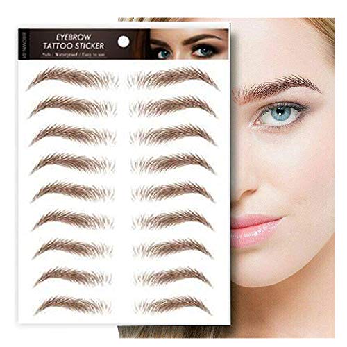Aaiffey Hair-like Authentic Eyebrows 4D,Brown Eyebrow Stickers Imitation Ecological Lazy Natural Tattoo Waterproof for Woman Makeup Tool 11 Pairs