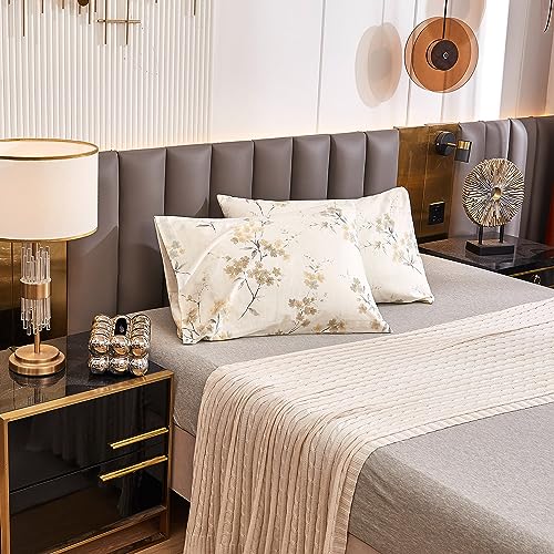 Image of ECOCOTT 2 Pack Pillowcase Queen Size with Vintage Wash Painting Floral Pillow Cases Set, 100% Cotton Queen Pillow Covers Envelope Closure (Queen, 20 inchx30 inch)