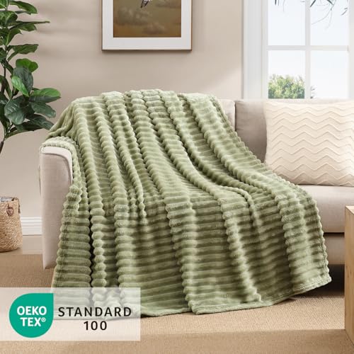Geniospin Super Soft 3D Ribbed Lightweight Throw Blanket Jacquard Blanket - Image 3