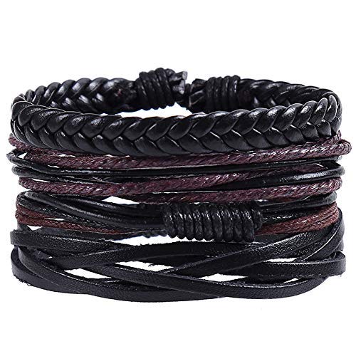 Combo Leather Wraps Casual Latest Trend Multi Strand Wrist Bracelets for Men and Women (Unisex)