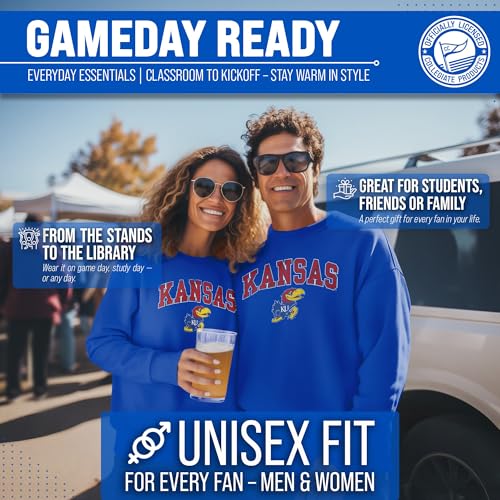 Image of NCAA College Sweatshirt Fleece Crewneck Pullover for Men and Women | Officially licensed NCAA college gameday crewneck pullover - 9 oz fleece lined sweatshirt with arch and logo design