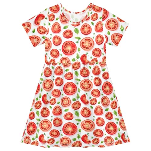 Toddler Girls Dress Short Sleeve Dresses Casual Dresses for Little Girls Summer Birthday Party Beach 2-8Y
