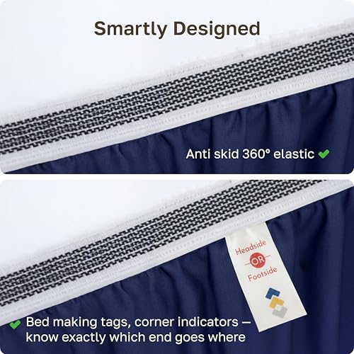 Image of California Design Den 100% Organic Cotton King Fitted Sheets, Navy | GOTS Certified, Crisp & Airy Percale, 15 inch Deep Pocket, All-around Elastic, No-Pop Fit, Durable, Easy Care, Backed by GH Seal