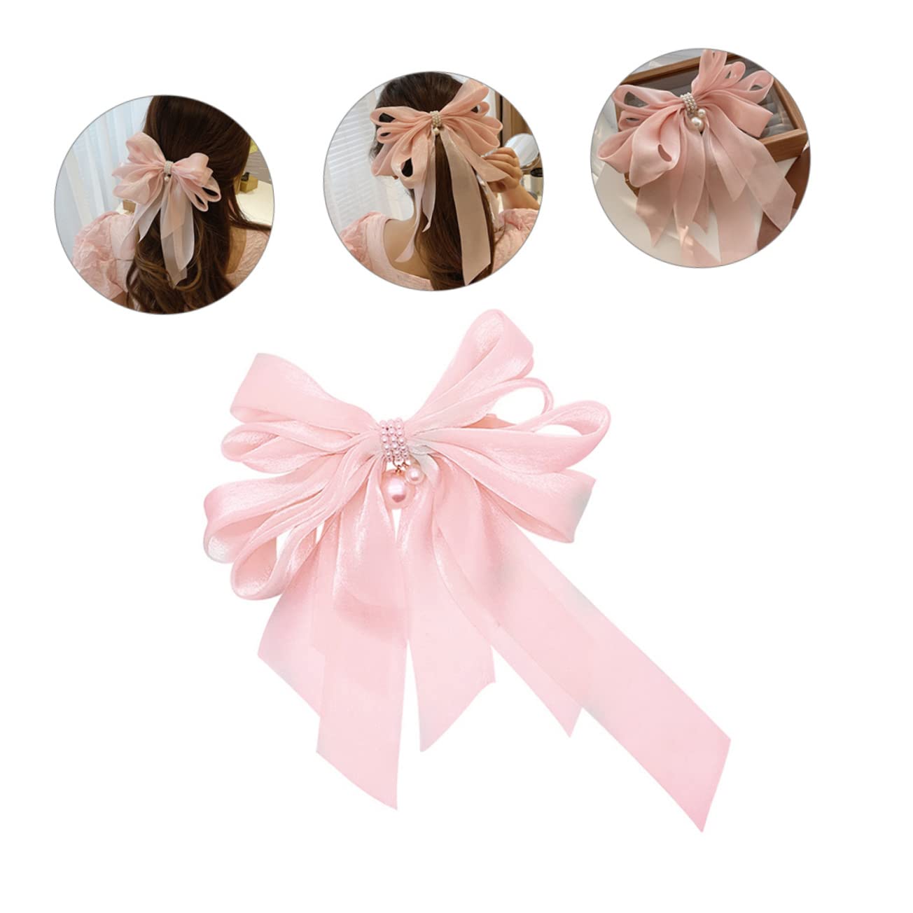 minkissy 10pezzi Fermagli Per Con Fiocco e Perle Da Accessori Eleganti Per Donne e Ragazze Clip Per Retro Facili Da Usare e Resistente