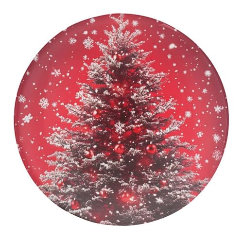 Christmas Tree with Snowflakes Funny Glass Refrigerator Sticker Small Fridge Sticker Decoration for Kitchen Cabinet 1/2/4 PCS