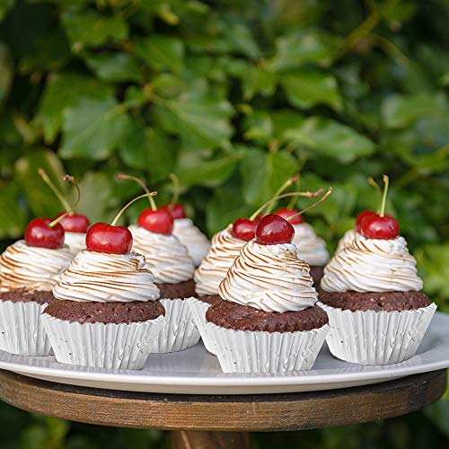 Image of Silver Foil Cupcake Liners,GOLF 100Pack Metallic Baking Cups Standard Size