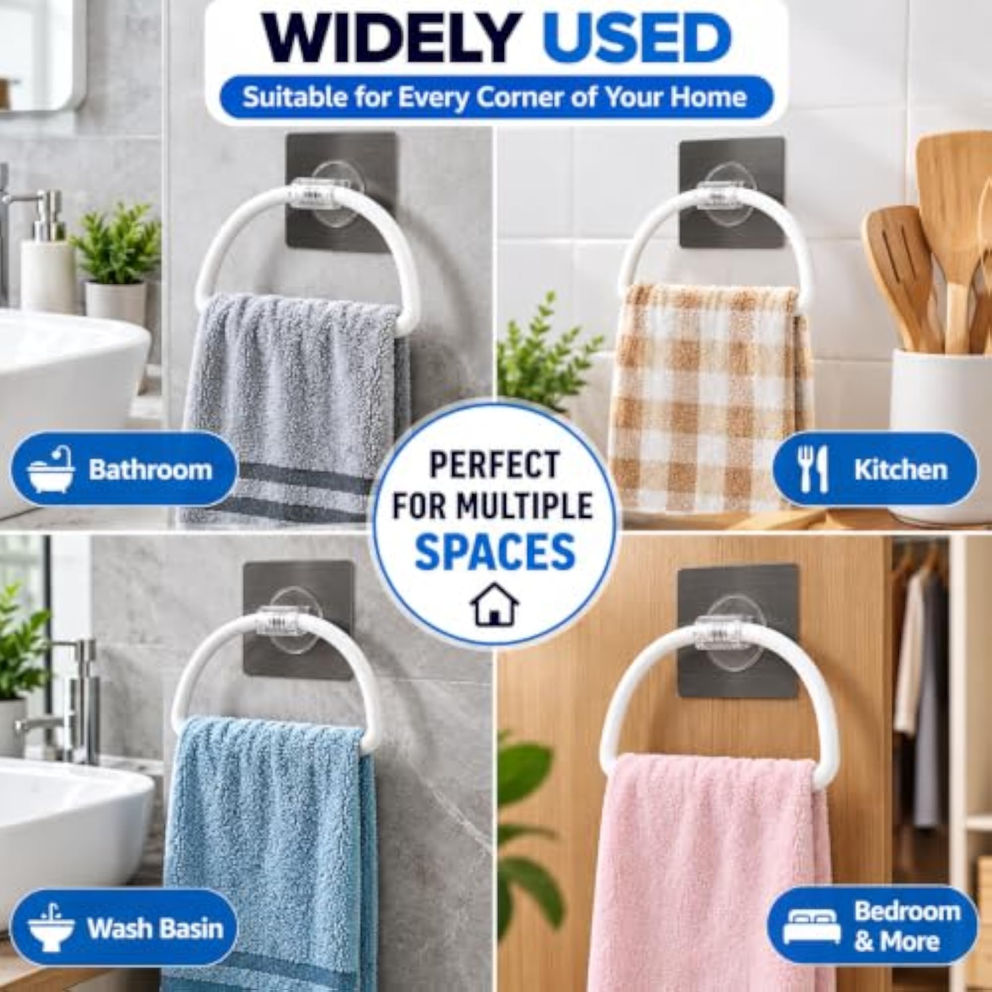 Self Adhesive Towel Ring for Bathroom & Kitchen