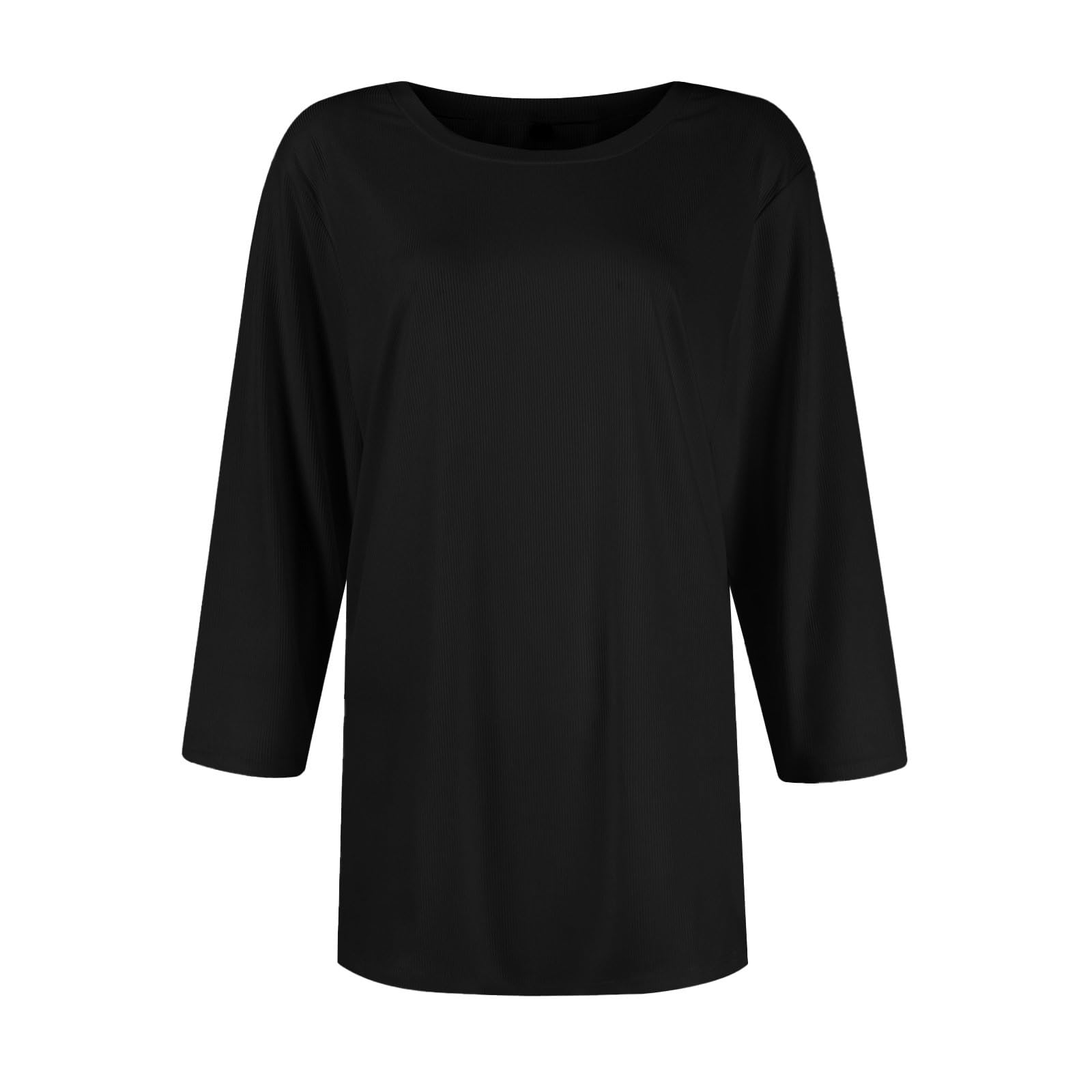 3/4 Arm Pullover Damen Rundhals Passform Basic top Lässige Longshirt
