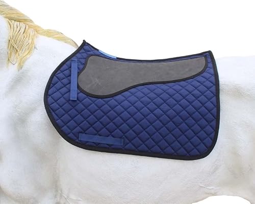 CHALLENGER Horse English Quilted All-Purpose Gel Shock Absorbing Saddle Pad Navy 72TS22NV