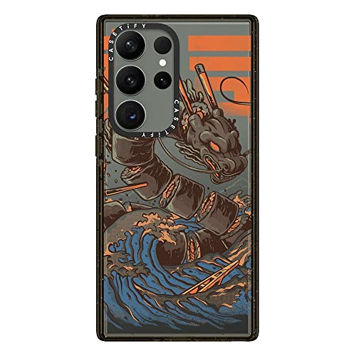 Coque Samsung S23 Ultra motif dragon sushi original et noir transparent