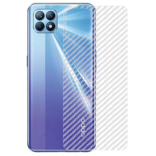 Image of Compatible with Oppo Reno 4 Se Back Screen Protective Film Carbon Fiber Skin Transparent Screen Guard Sticker