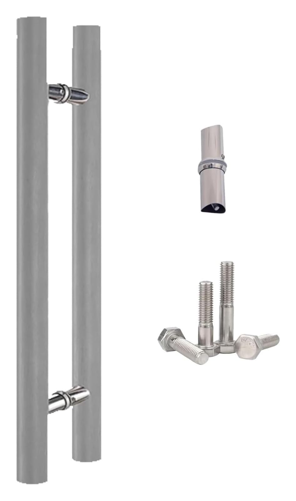 CWCQGH Push Pull Door Handle, Sliding Barn Door Handle, Pull Push Bar Handle with Fittings, Barn Door Hardware for Interior Exterior Door, H Shape Double Sided,D-Length 80cm(31.5inch)