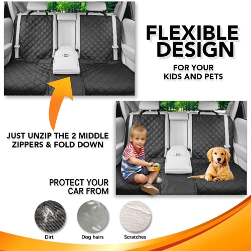 VOCLO Dog Car Seat Cover for Back Seat, Durable Car Seat Protector with 1 Elastic Dog Seat Belt, Waterproof Back Seat Covers for Dogs and Kids, Nonslip Pet Car Seat Cover for All Cars, Trucks & SUV - Image 7