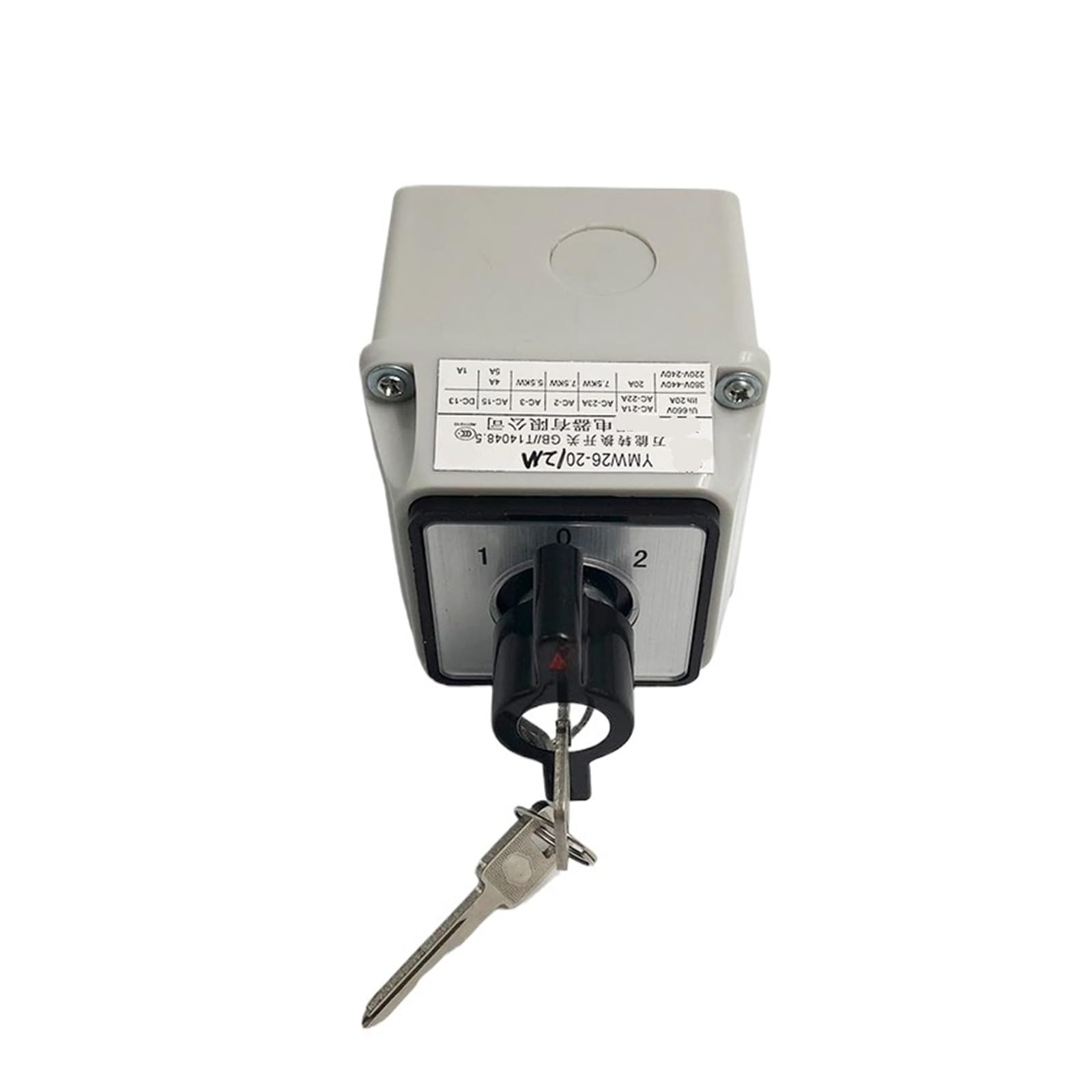 LHNBGTUIW YMW26-20/2MS Cam Switch with Protective Box 3 Positions Rotary Changeover 8 Terminals Screws Silver Contact LW26