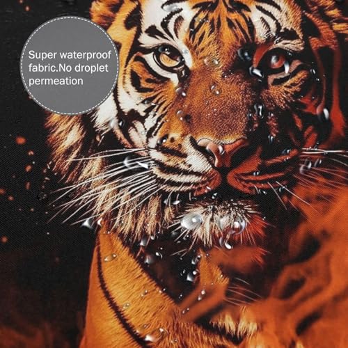 Rideau de douche imperméable grand format 182x182 cm tigre feu - 5