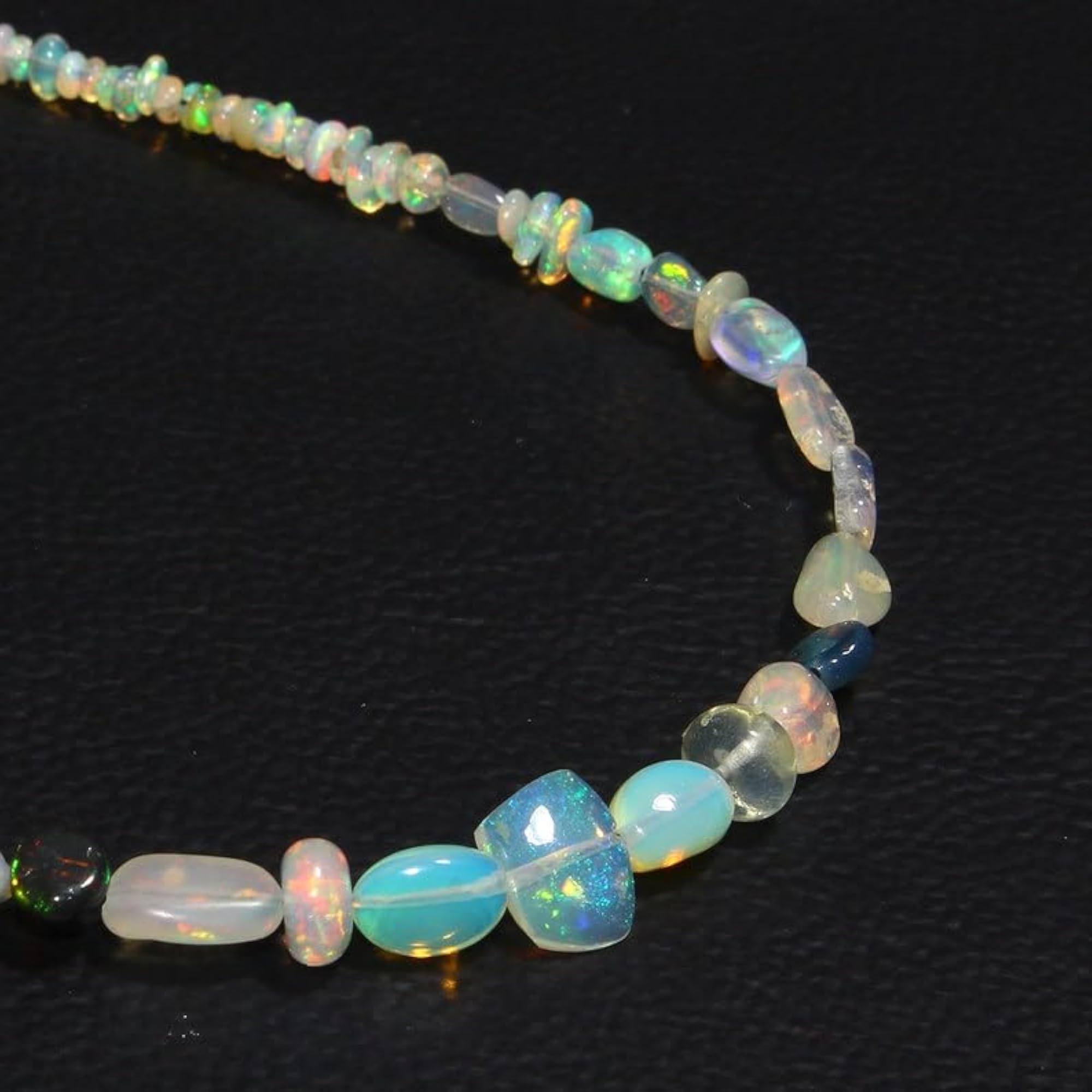 Ethiopian Opal Mix Beaded Bracelet, Smooth Multicolor Stones