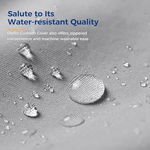 Wisteria lane 2 pieces patio furniture aluminum armchair all weather outdoor single sofa black metal chair with light grey cushions  urban country home decor