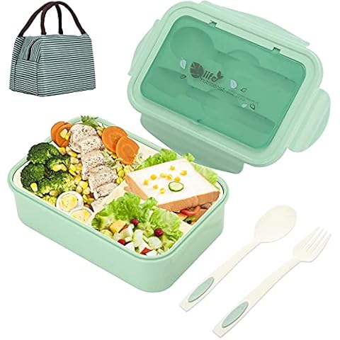 Kinder Bento Boxen Lunchbox 1400ML Grün Cover