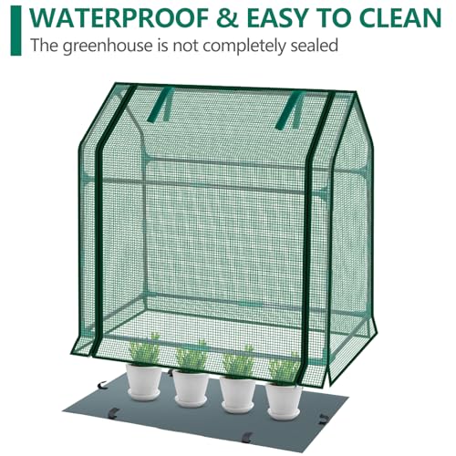 Image of Mini Greenhouse Indoor, 36x19x34(H) Inches Tabletop Garden Nursery Plant Cover Tent with Humidity Domes for Home Gardening, Seedling Propagation and Germination, Green Cover