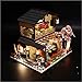 YXYOL Japanese Restaurant Sushi DIY Kit Dollhouse Miniature, Maison en Bois Poupées 3D avec Plus étanche à la poussière et LED Jouets, Cadeau d'anniversaire d'enfants, Meubles Creative Cadeau