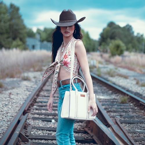 Image of Wrangler 3PCS Purses for Women Tote Bag Crossbody Handbag and Wallet Set with Guitar Strap