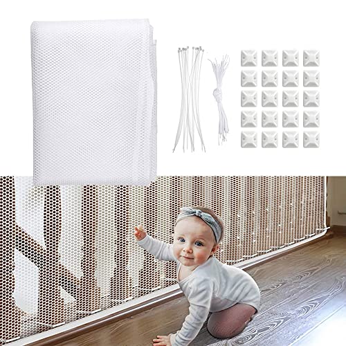 Rete Di Sicurezza Per Balcone E Scale - 3m X 79cm, Per Bambini E Animali, Con Fibbie E Corde - Foto 9