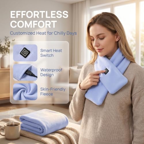 Heated Scarf for Women Men Winter Neck Wrap with 3 Heating Modes - image 8